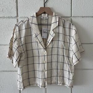 Madewell button down linen camp shirt